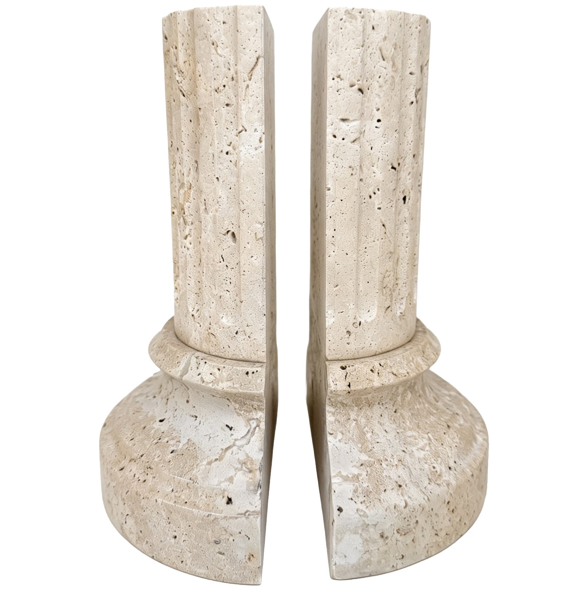 Lachlan Pillar Bookend in Travertine - Single