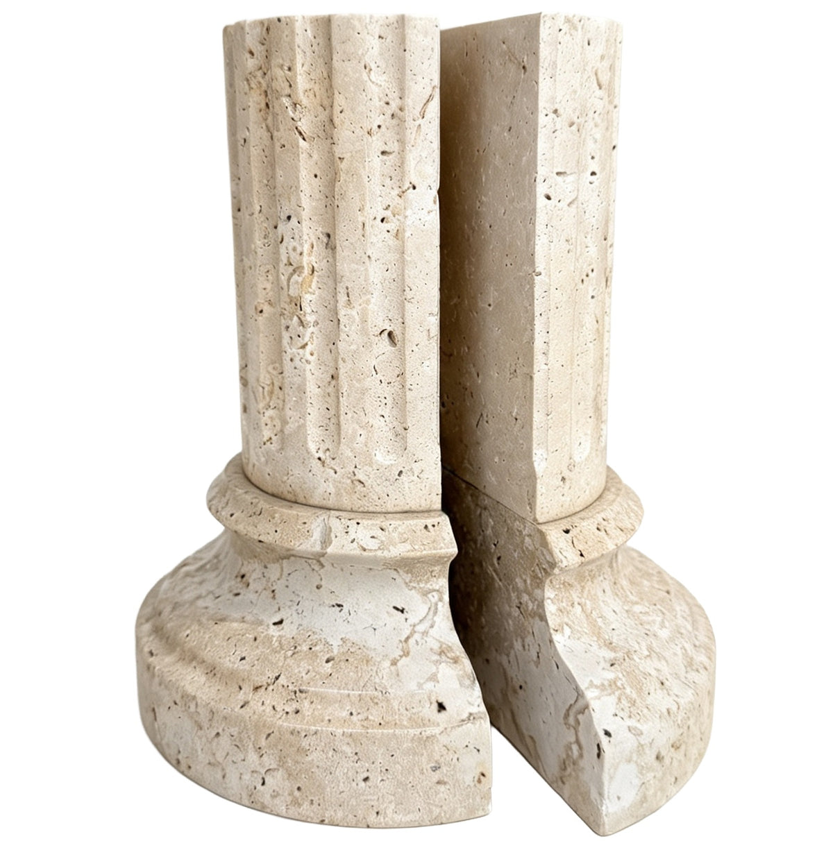 Lachlan Pillar Bookend in Travertine - Single