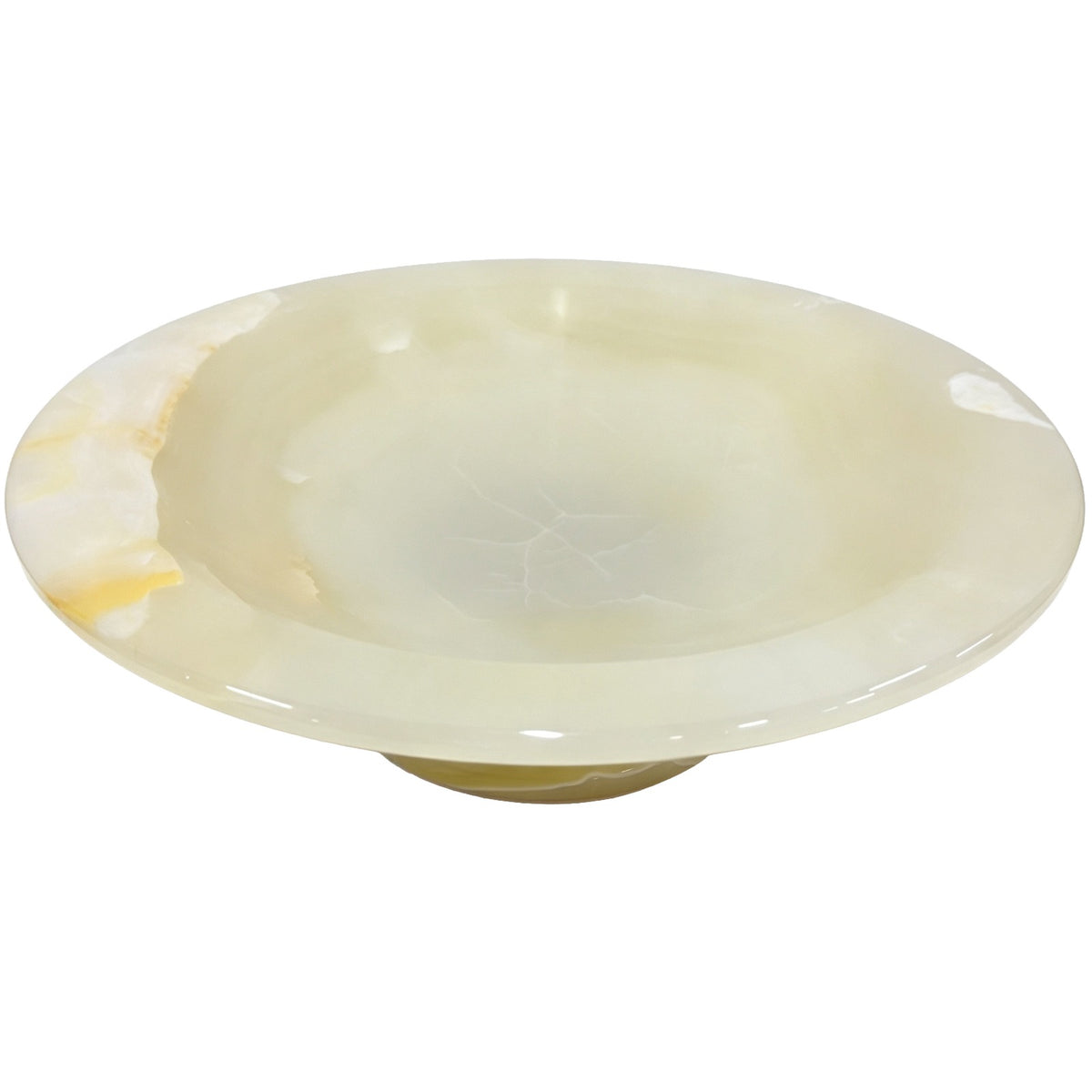 Bjorn Pedestal Bowl in White Jade Marble