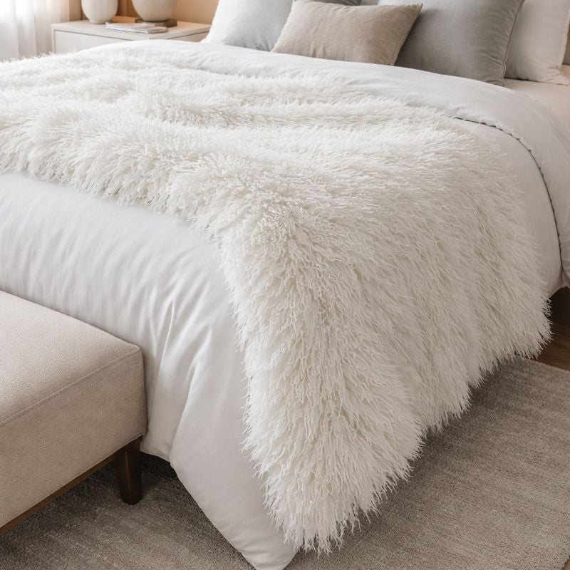 Malini Tibet White Throw