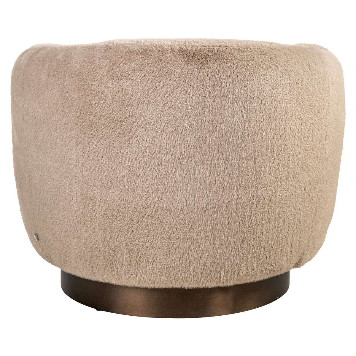 Lounge chair Colmar khaki fluffy swivel