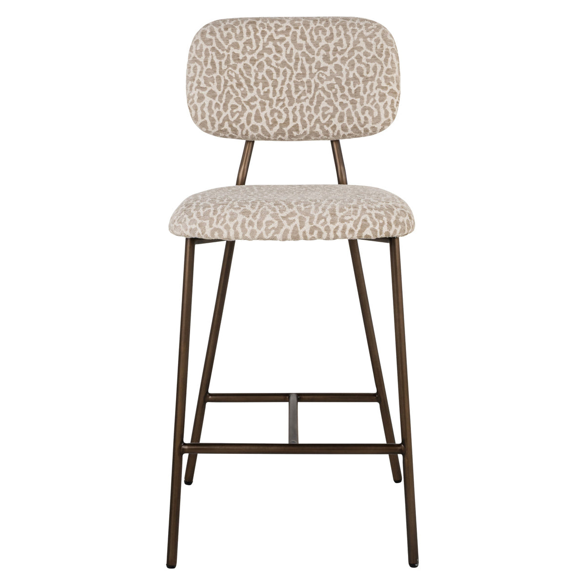 Counter stool Xenia beige leopard fire retardant (Set of 2)