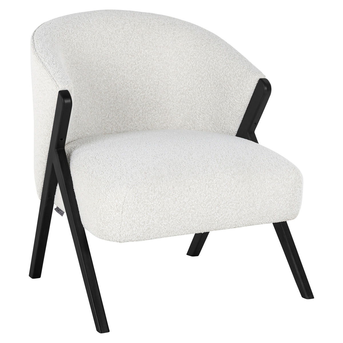 Lounge chair Mia white bouclé