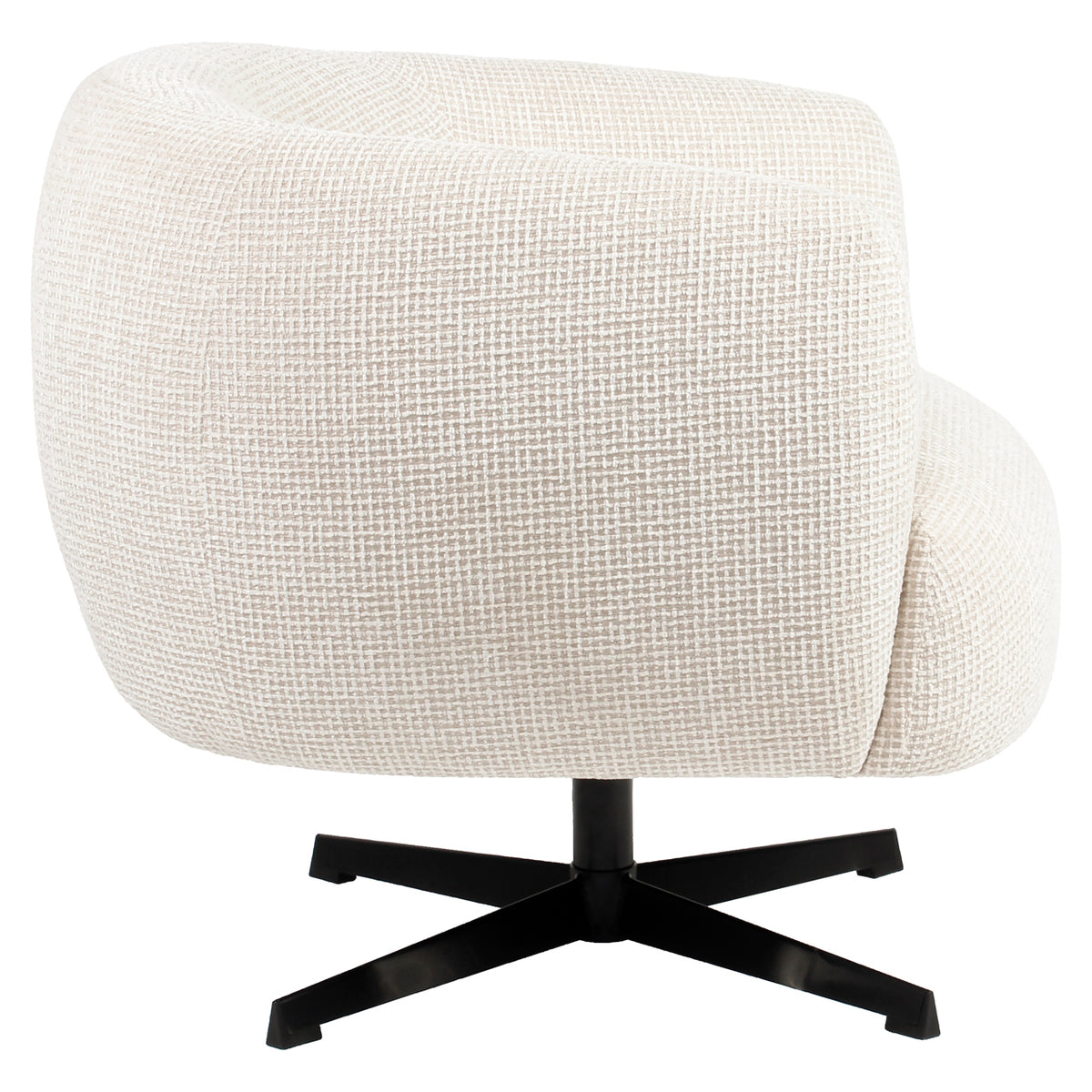 Lounge chair Estelle beige blockweave swivel