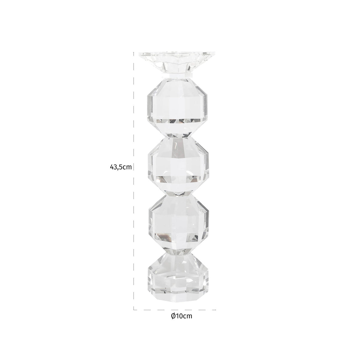 Candle holder Safia clear transparent large