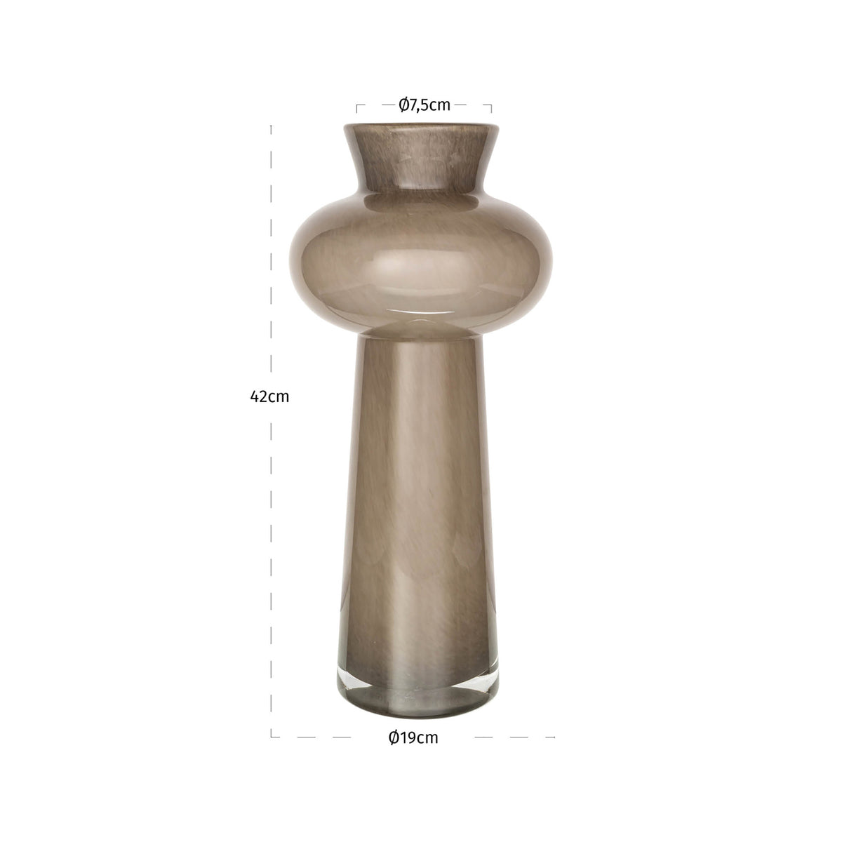 Vase Lunor taupe large