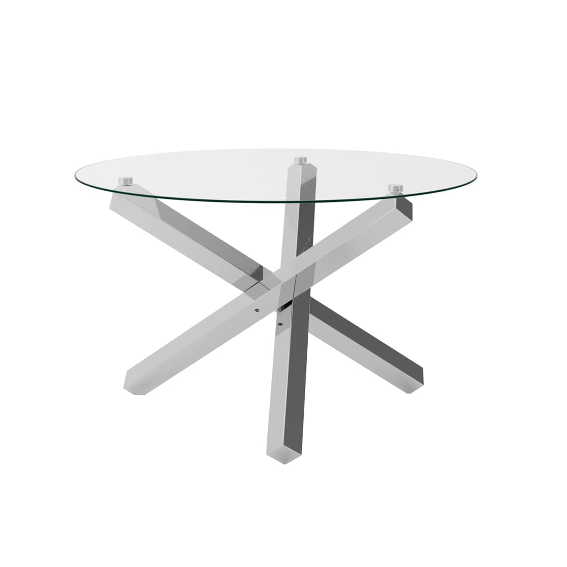 Fairmont Dining Capri Glass and Silver Dining Table House of Isabella UK