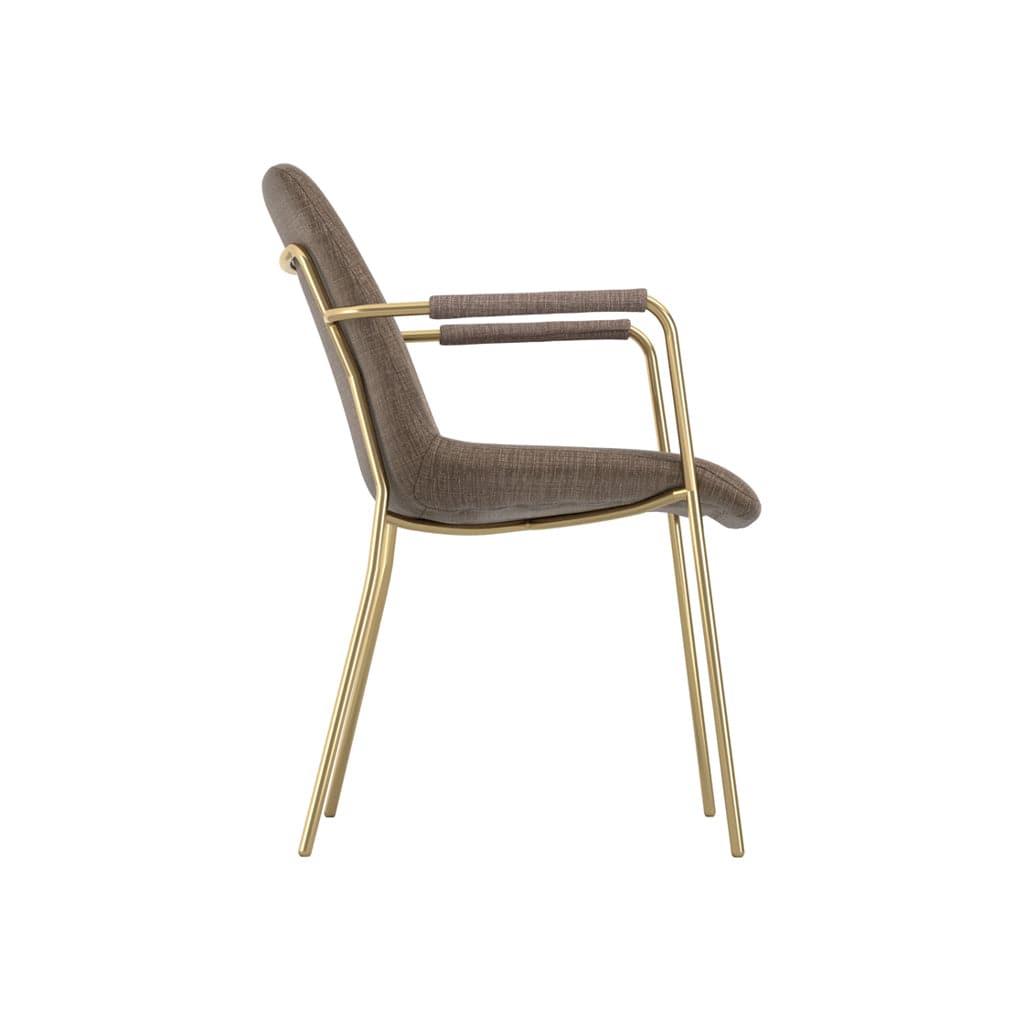 Fairmont Dining Carlo Taupe and Gold Dining Chair with Arms House of Isabella UK