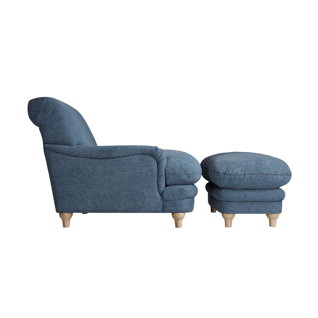 Fairmont Living Plumpton Denim Blue Footstool House of Isabella UK