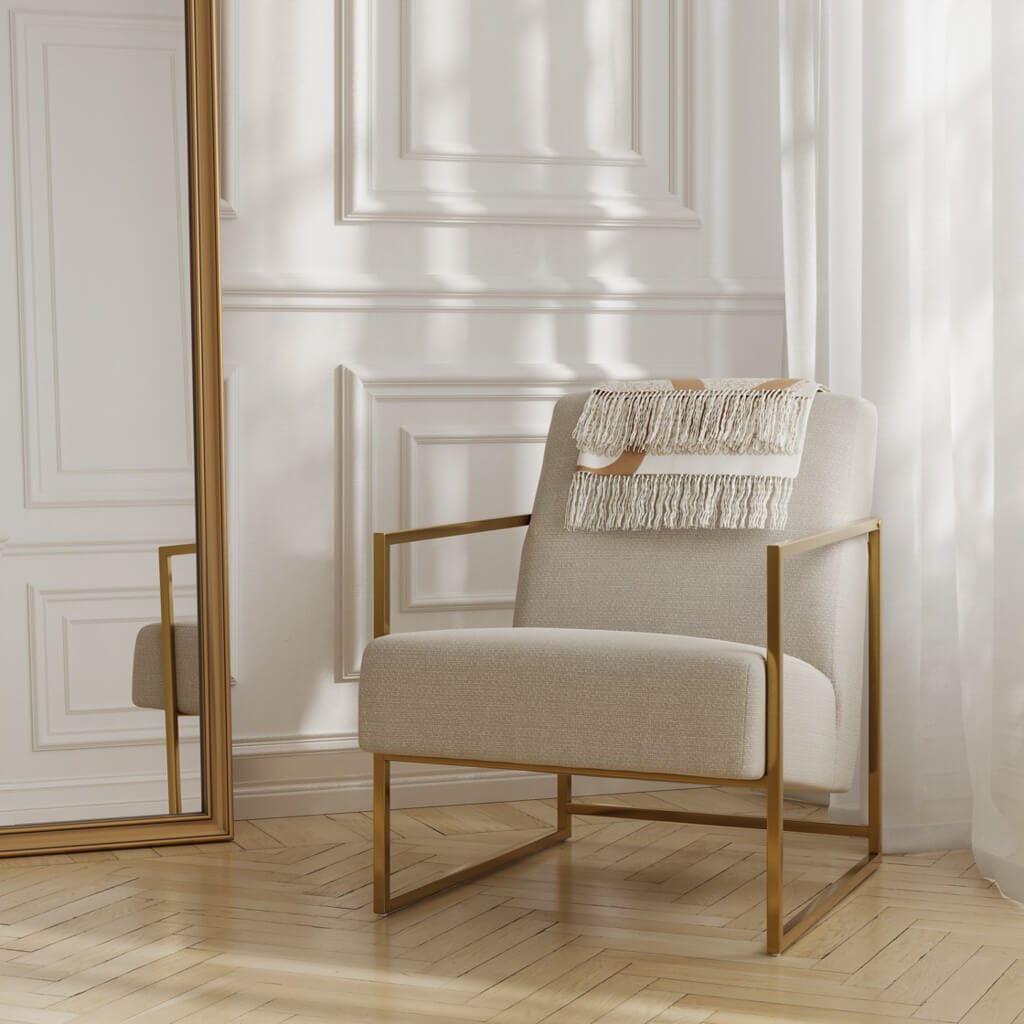 Fairmont Living Ritz Beige and Gold Chair House of Isabella UK