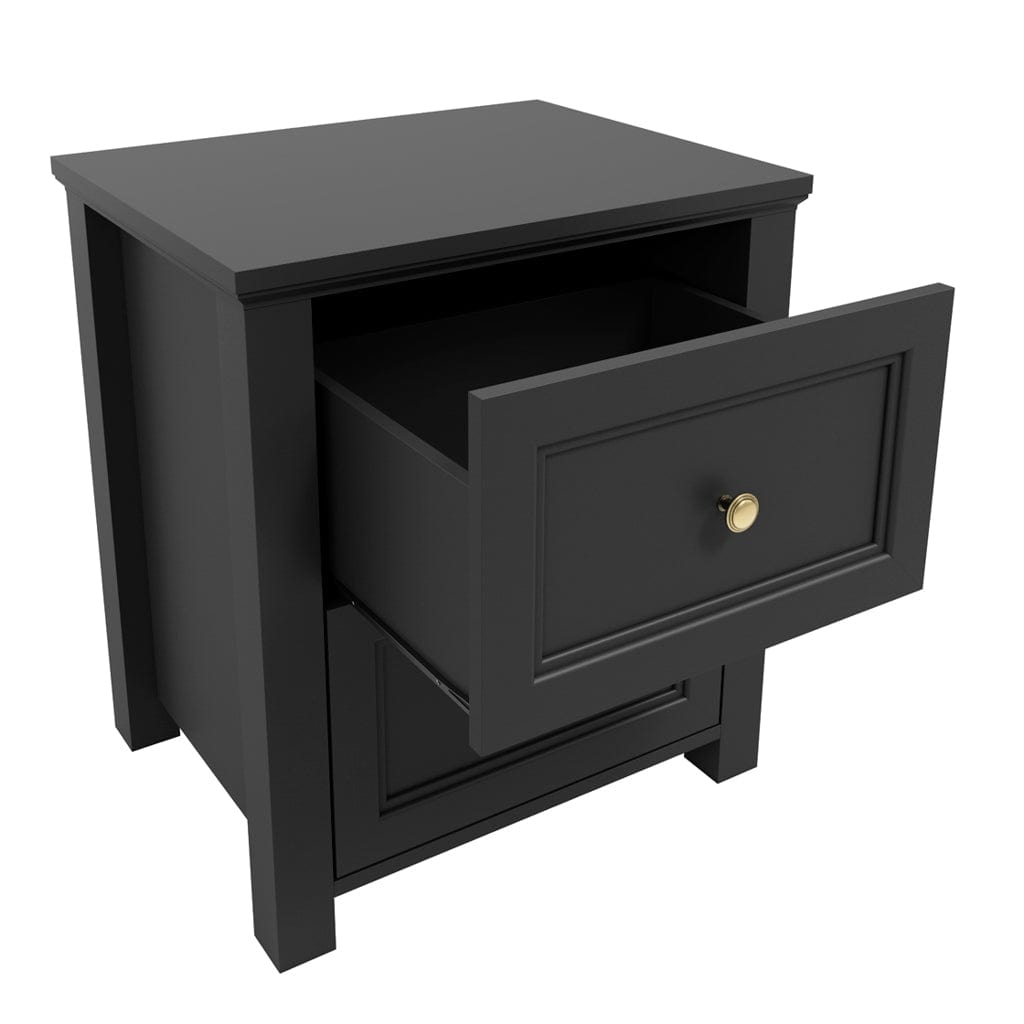 Fairmont Sleeping Ives Black Bedside Cabinet House of Isabella UK