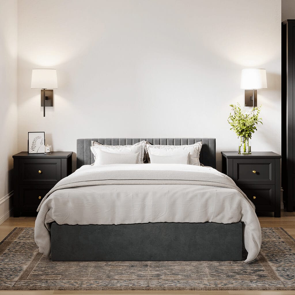 Fairmont Sleeping Ives Black Bedside Cabinet House of Isabella UK