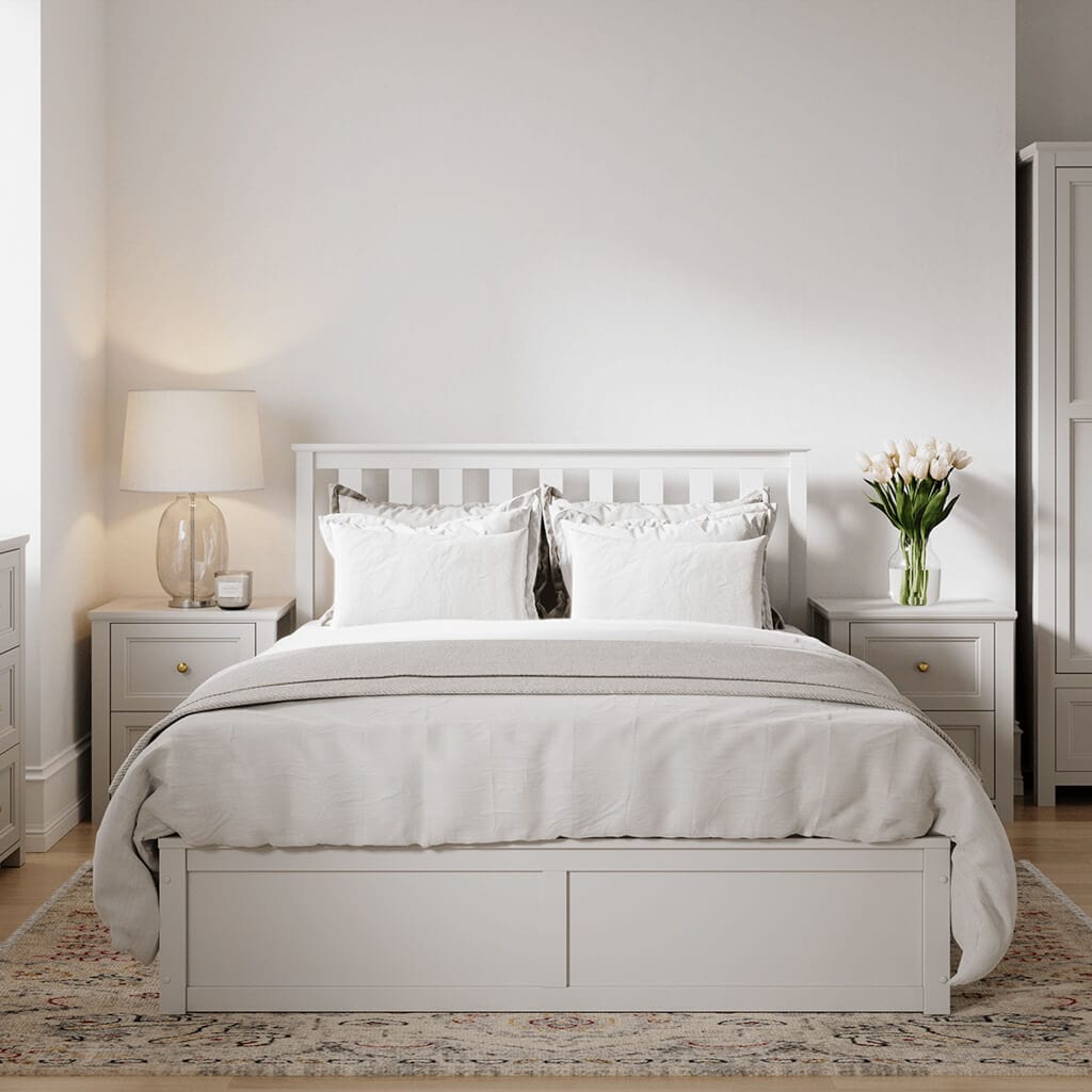 Fairmont Sleeping Ives White Bedside Cabinet House of Isabella UK