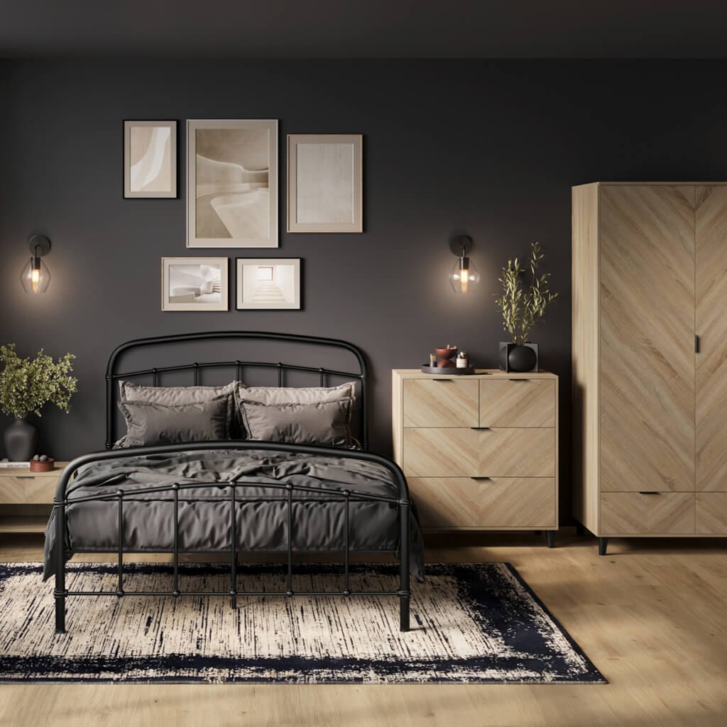 Fairmont Sleeping Stockhom Chevron Single Wardrobe House of Isabella UK