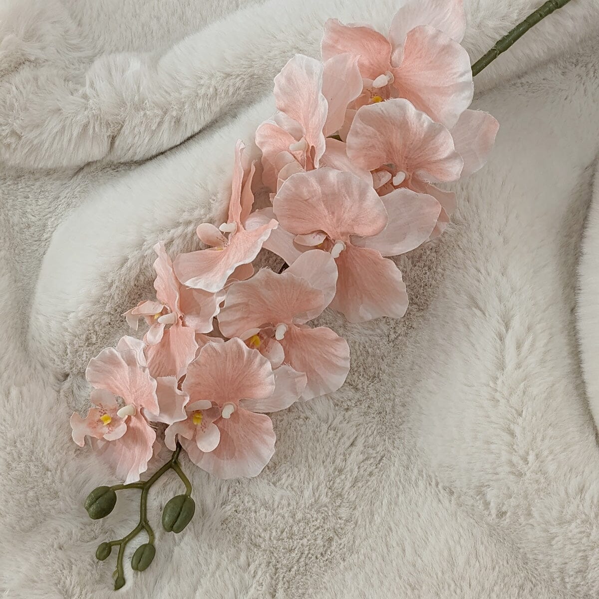 Faux Baby Pink Orchid Single Stem Flower