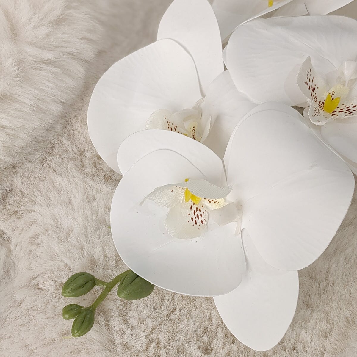 Faux White Orchid Single Stem Floral
