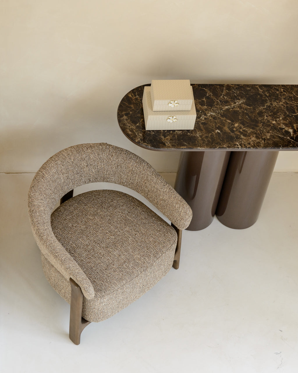 Console Almundi chocolat brown