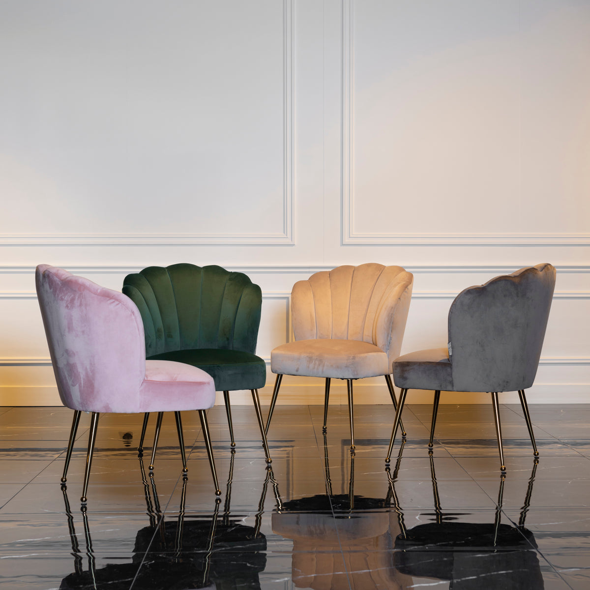 Dining chair Pippa khaki velvet