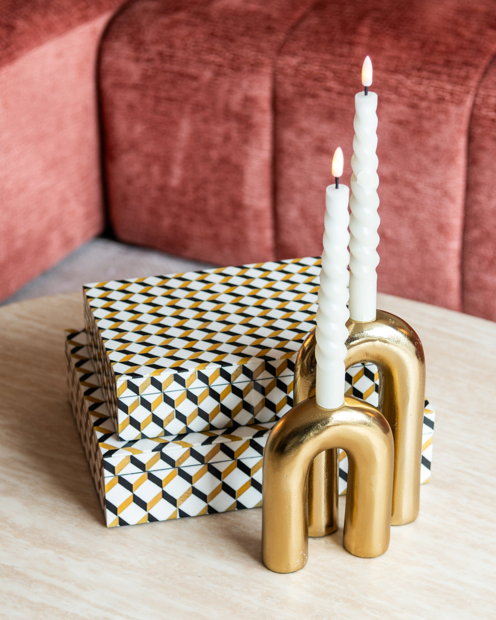 Candle holder Rowin gold large