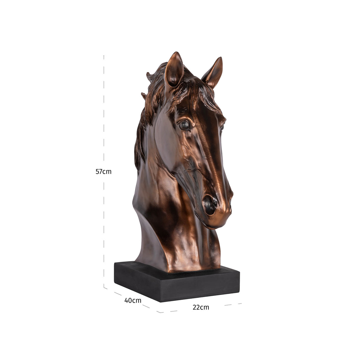 Decorative object Shadow bronze horse head sculpture