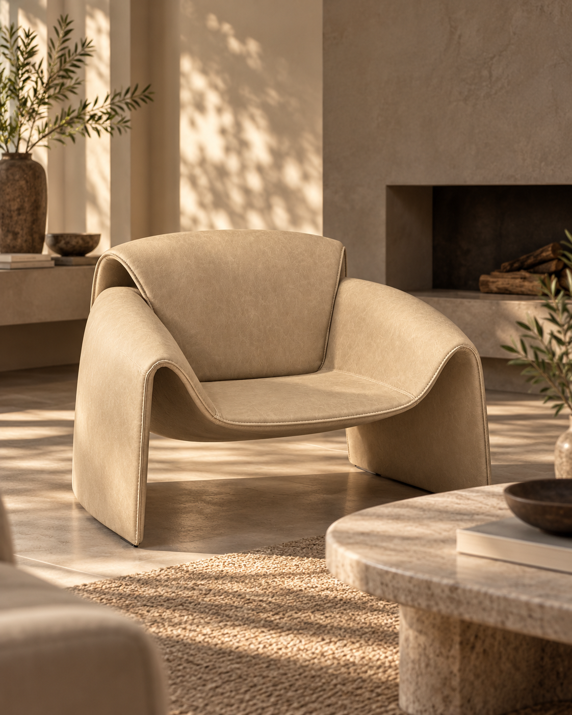 Ezra Easy Chair - Taupe.