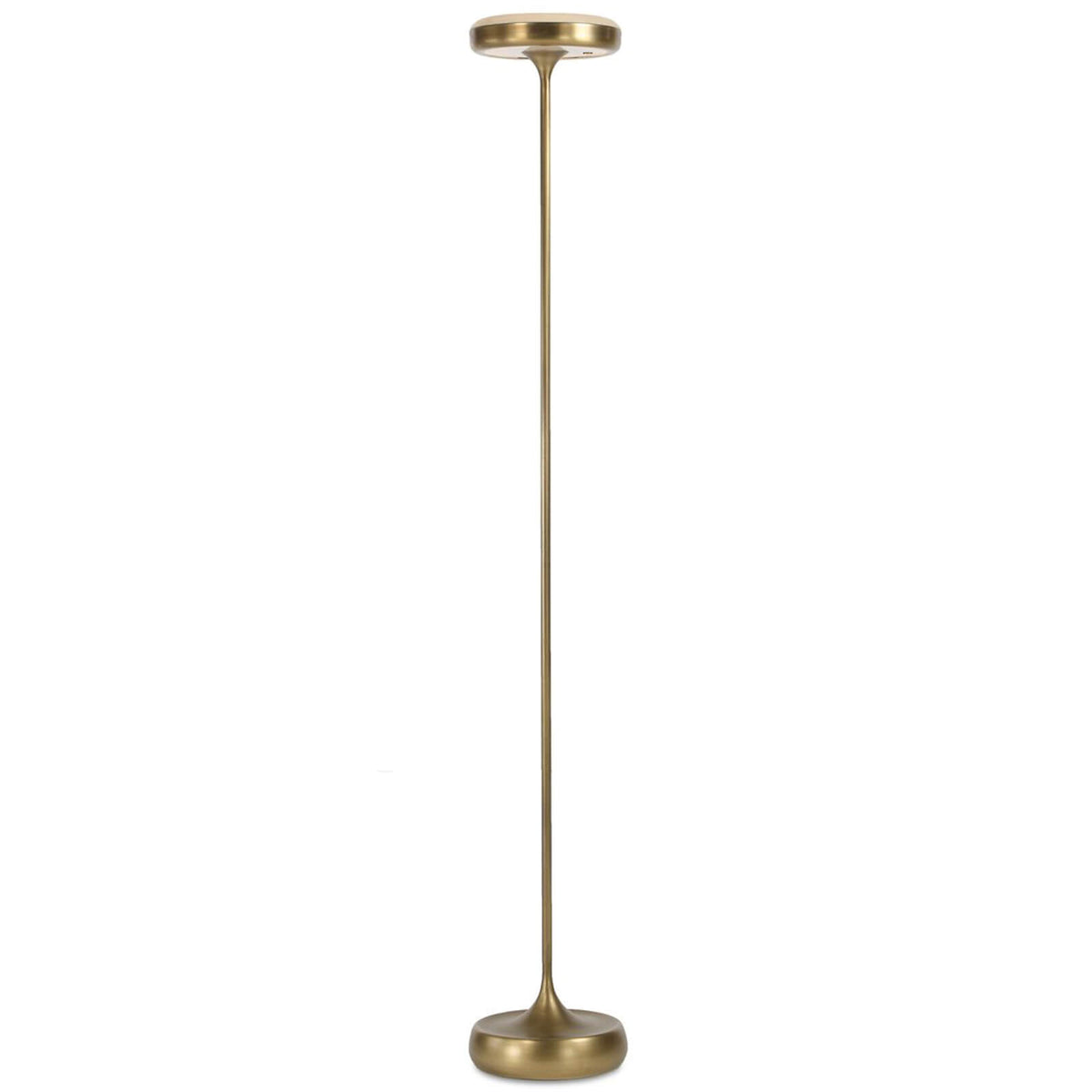 Flat Top Floor Lamp in Brass