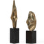 Fluid Geometry Gold Sculptures, Set of 2
