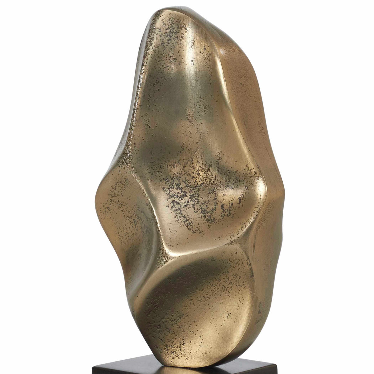 Fluid Geometry Gold Sculptures, Set of 2