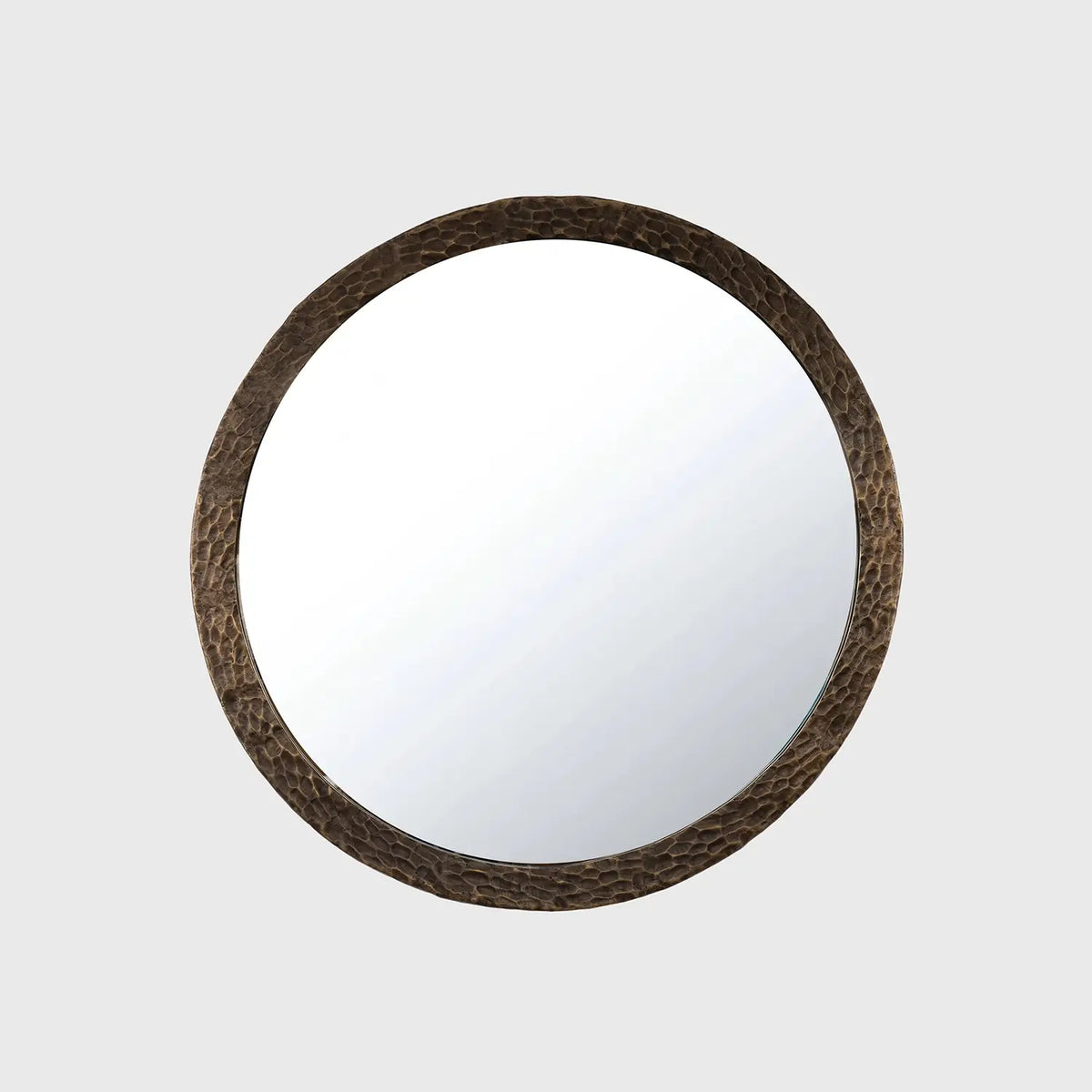 Forged Round Mirror Bronze Dorato
