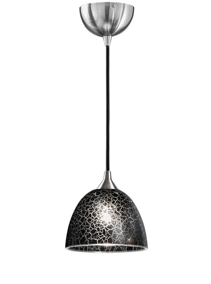 Franklite Lighting 180mm Black Crackle Glass House of Isabella UK