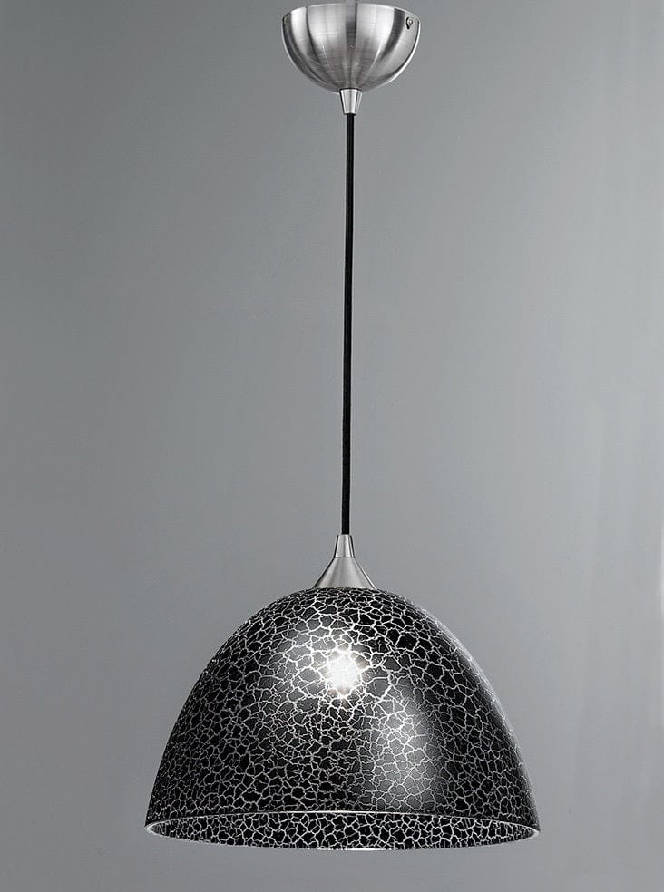 Franklite Lighting 350mm Black Crackle Glass House of Isabella UK
