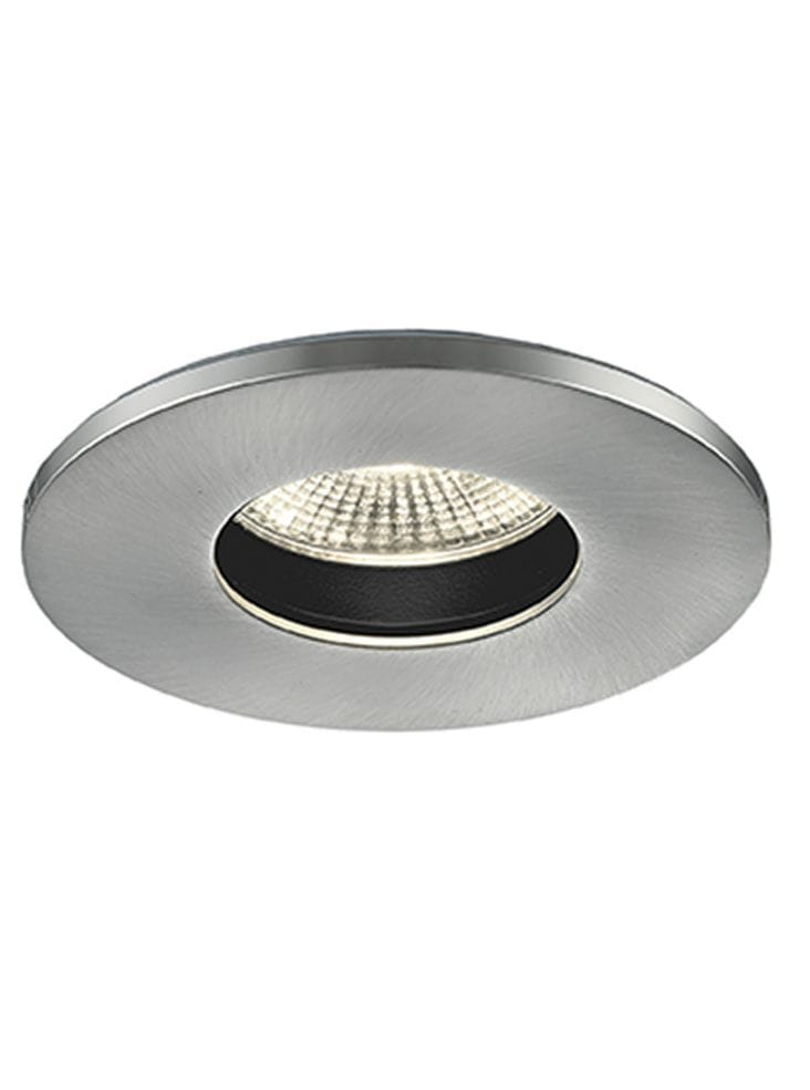 Franklite Lighting A die-cast LED recessed luminaire with a citizen light source and interchangeable aluminium bezel - Satin Nickel House of Isabella UK