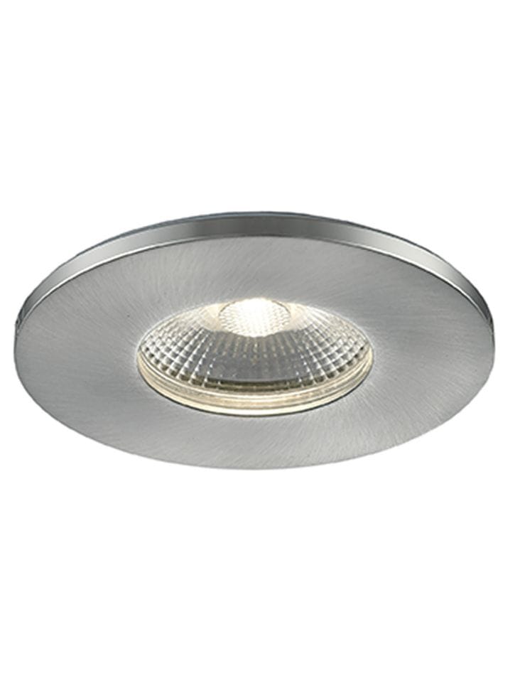 Franklite Lighting A die-cast LED recessed luminaire with a citizen light source and interchangeable aluminium bezel - Satin Nickel House of Isabella UK