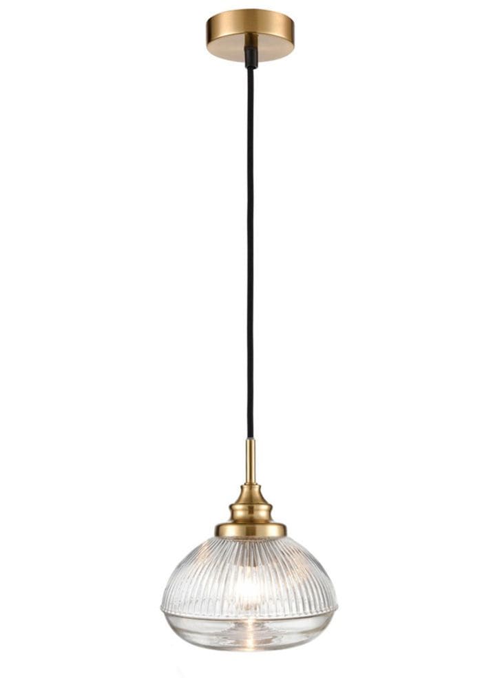 Franklite Lighting Acoste Pendant Brushed Brass House of Isabella UK