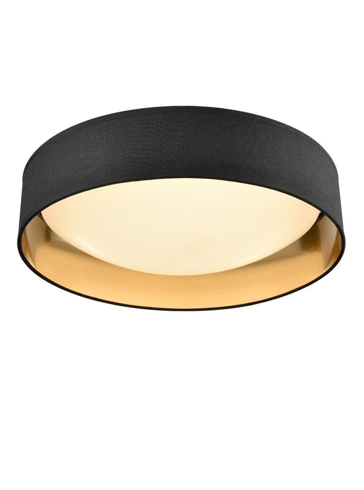 Franklite Lighting Acrylic Ceiling Fitting with Black/Gold Shade House of Isabella UK