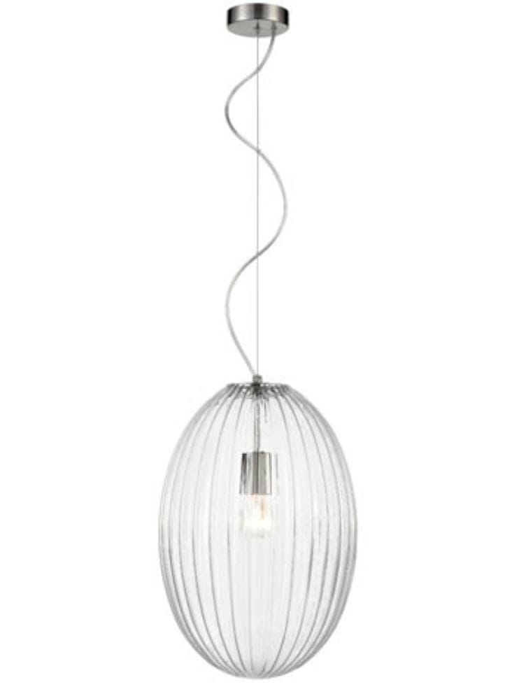 Franklite Lighting Almond Pendant Clear - Satin Nickel House of Isabella UK