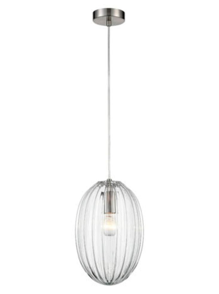Franklite Lighting Almond Pendant Clear - Satin Nickel House of Isabella UK
