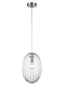 Franklite Lighting Almond Pendant Clear - Satin Nickel House of Isabella UK