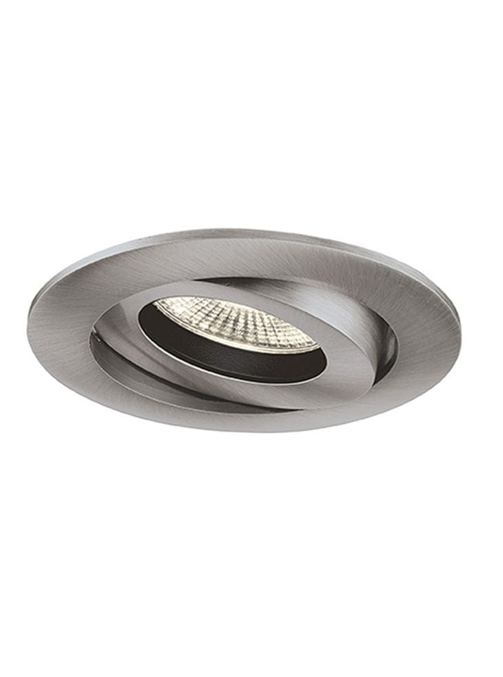 Franklite Lighting An adjustable die-cast LED recessed luminaire with a citizen light source and interchangeable aluminium bezel - Satin Nickel House of Isabella UK