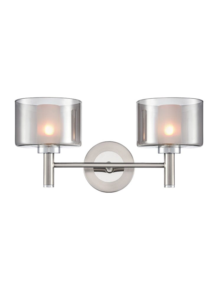 Franklite Lighting Argento 2lt Wall Light in Satin Nickel House of Isabella UK