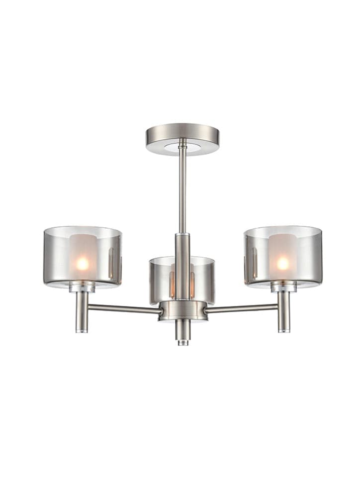 Franklite Lighting Argento 3lt Fitting in Satin Nickel House of Isabella UK