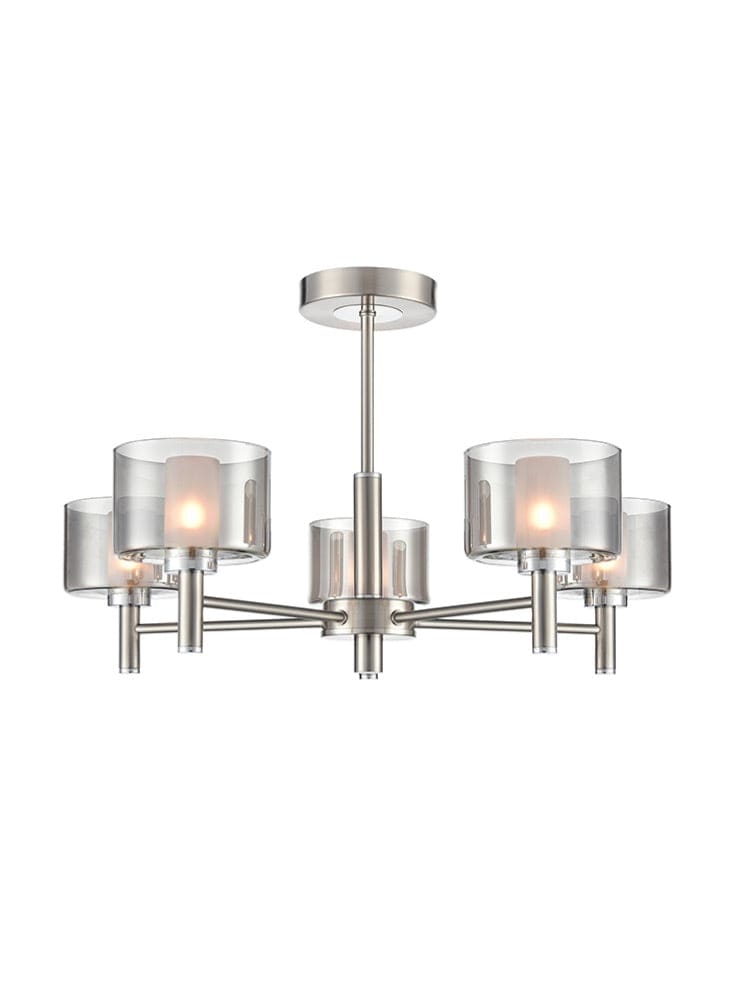 Franklite Lighting Argento 5lt Fitting in Satin Nickel House of Isabella UK