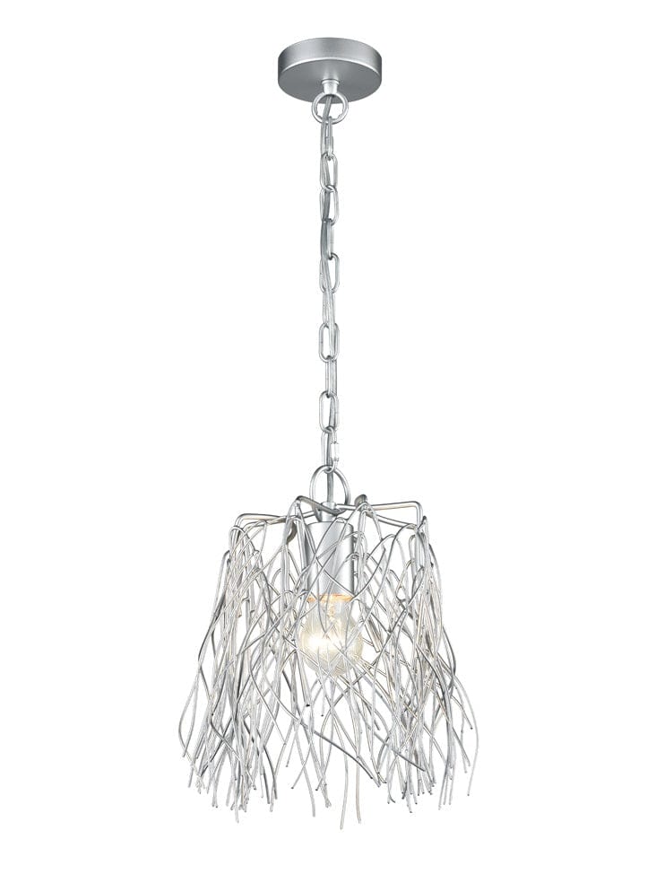 Franklite Lighting Aspen Small 1 light Pendant - Silver Colour House of Isabella UK