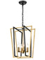 Franklite Lighting Aviary 4lt Lantern matt black and aged brass Large House of Isabella UK