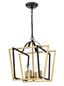 Franklite Lighting Aviary 4lt Lantern matt black and aged brass Small House of Isabella UK