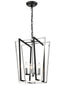 Franklite Lighting Aviary 4lt Lantern matt black and chrome Large House of Isabella UK