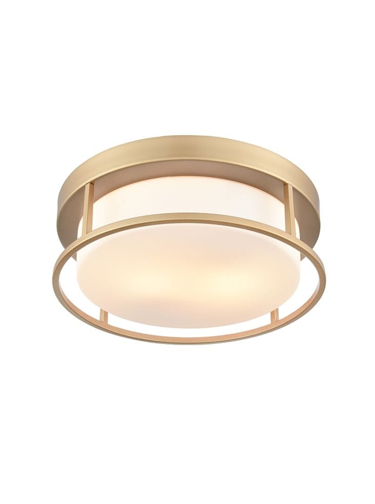 Franklite Lighting Blaine Gold Painted 300mm Flush Ceiling Fitting House of Isabella UK