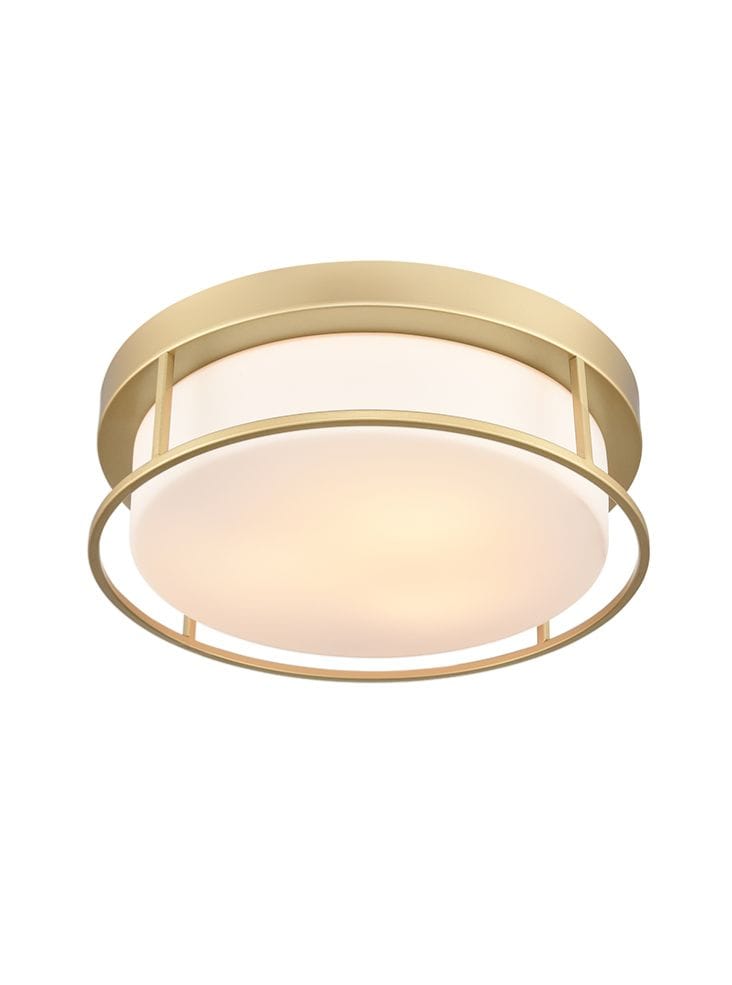 Franklite Lighting Blaine Gold Painted 380mm Flush Ceiling Fitting House of Isabella UK