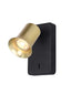 Franklite Lighting Broadway 1lt Spotlight Matt Black with satin brass sleeve House of Isabella UK