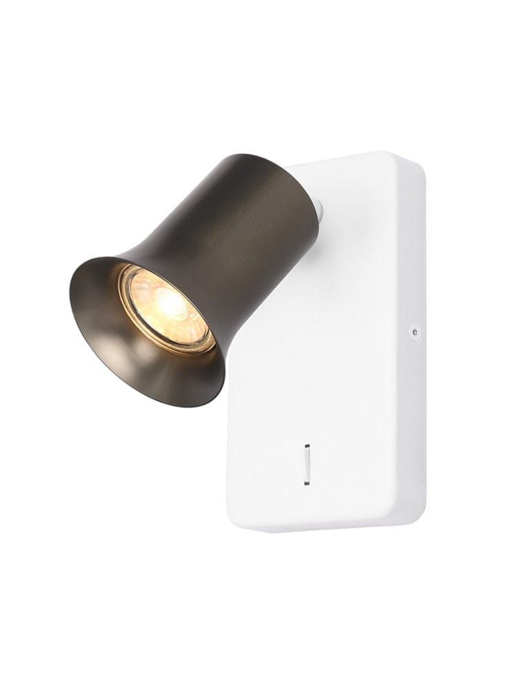 Franklite Lighting Broadway 1lt Spotlight Matt White with Bronze Sleeve House of Isabella UK